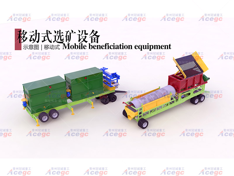 200-300噸移動(dòng)沙金設(shè)備組合選礦車